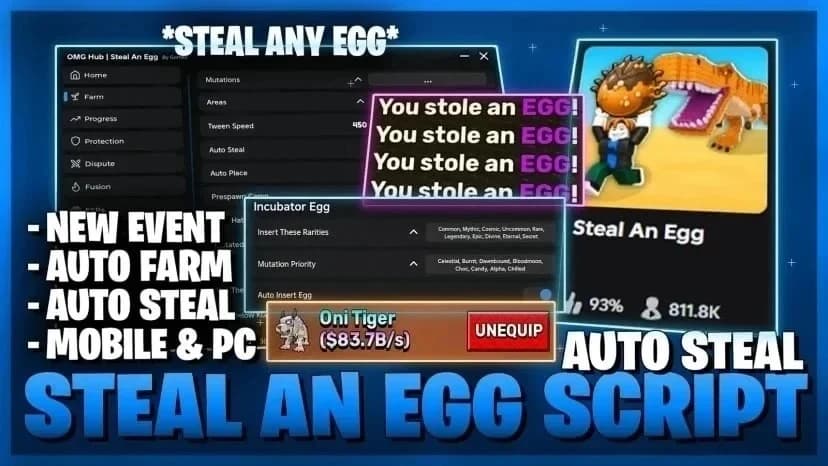 Auto Farm Auto Progression Auto Hatch Webhooks +30 Features