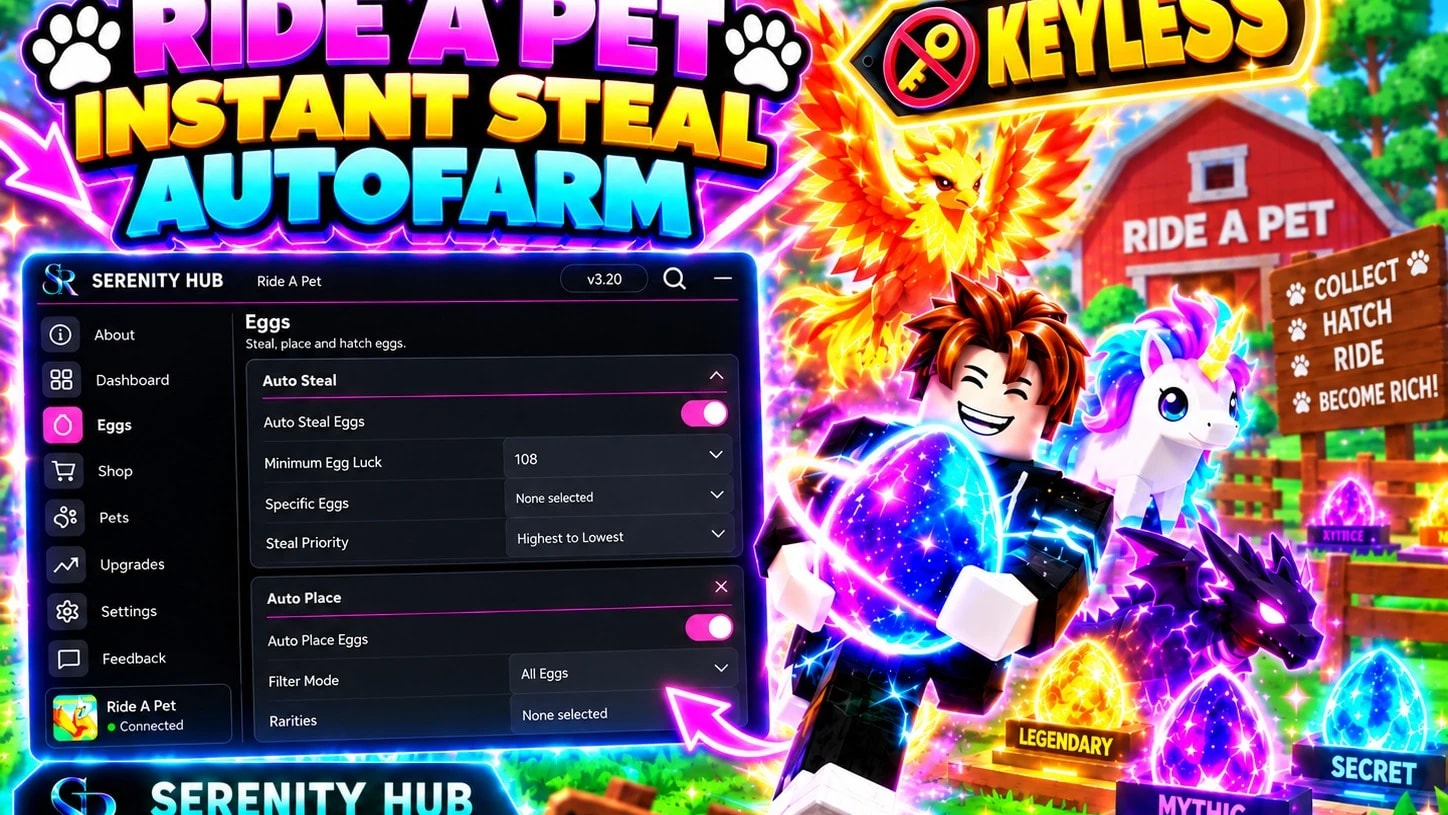KEYLESS🔥 Ride A Pet | AUTO INSTANT STEAL, AUTO HATCH, MORE!