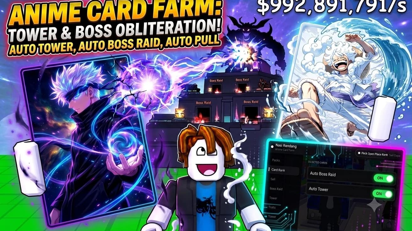 ANIME CARD FARM : AUTO BUY CARD, AUTO TOWER, AUTO BOSS