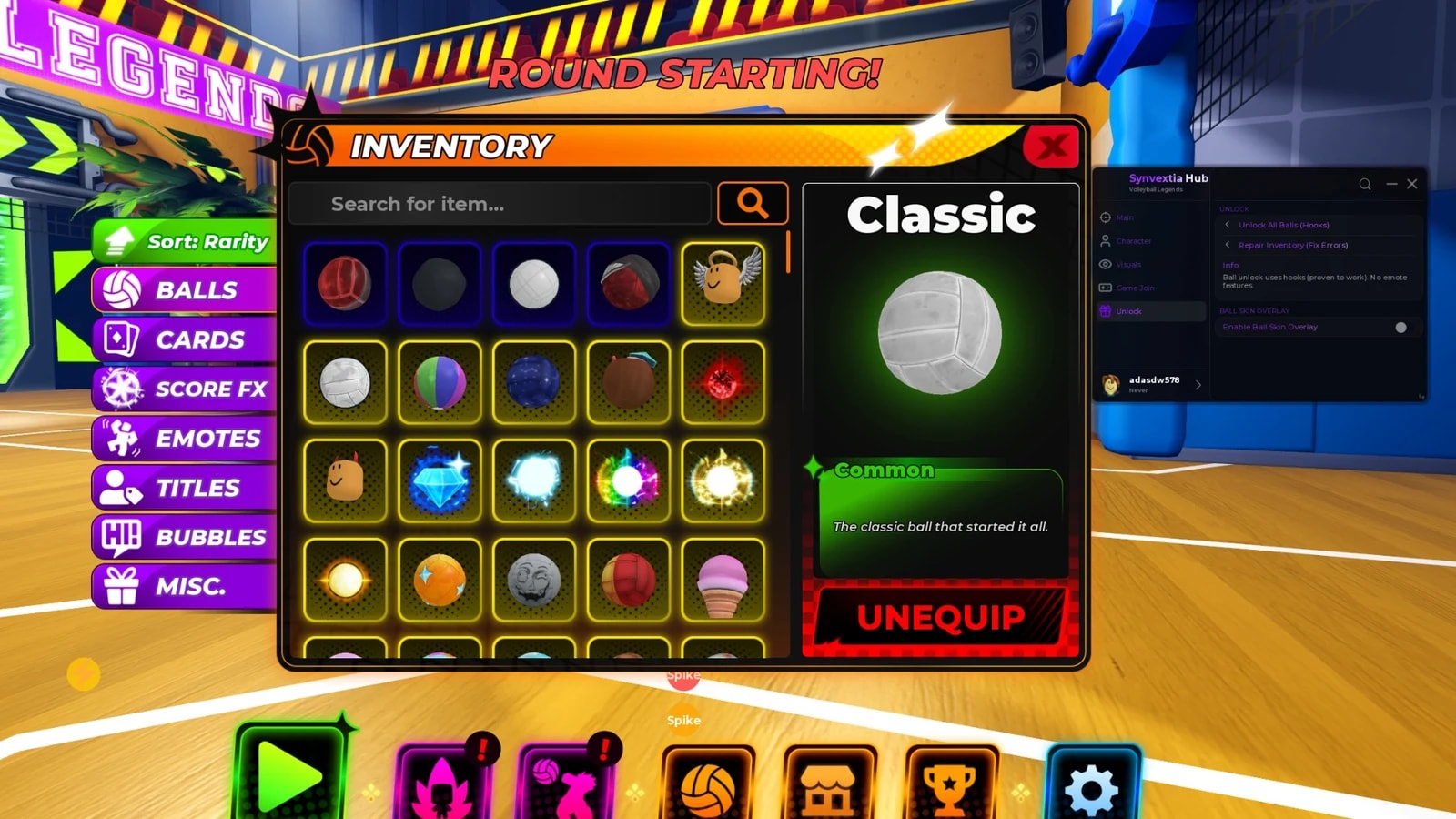 Synvextia Hub Volleyball legends script unlock all balls