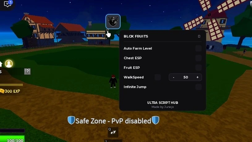 auto farm level , chest esp , fruit esp , walkpseed, fly