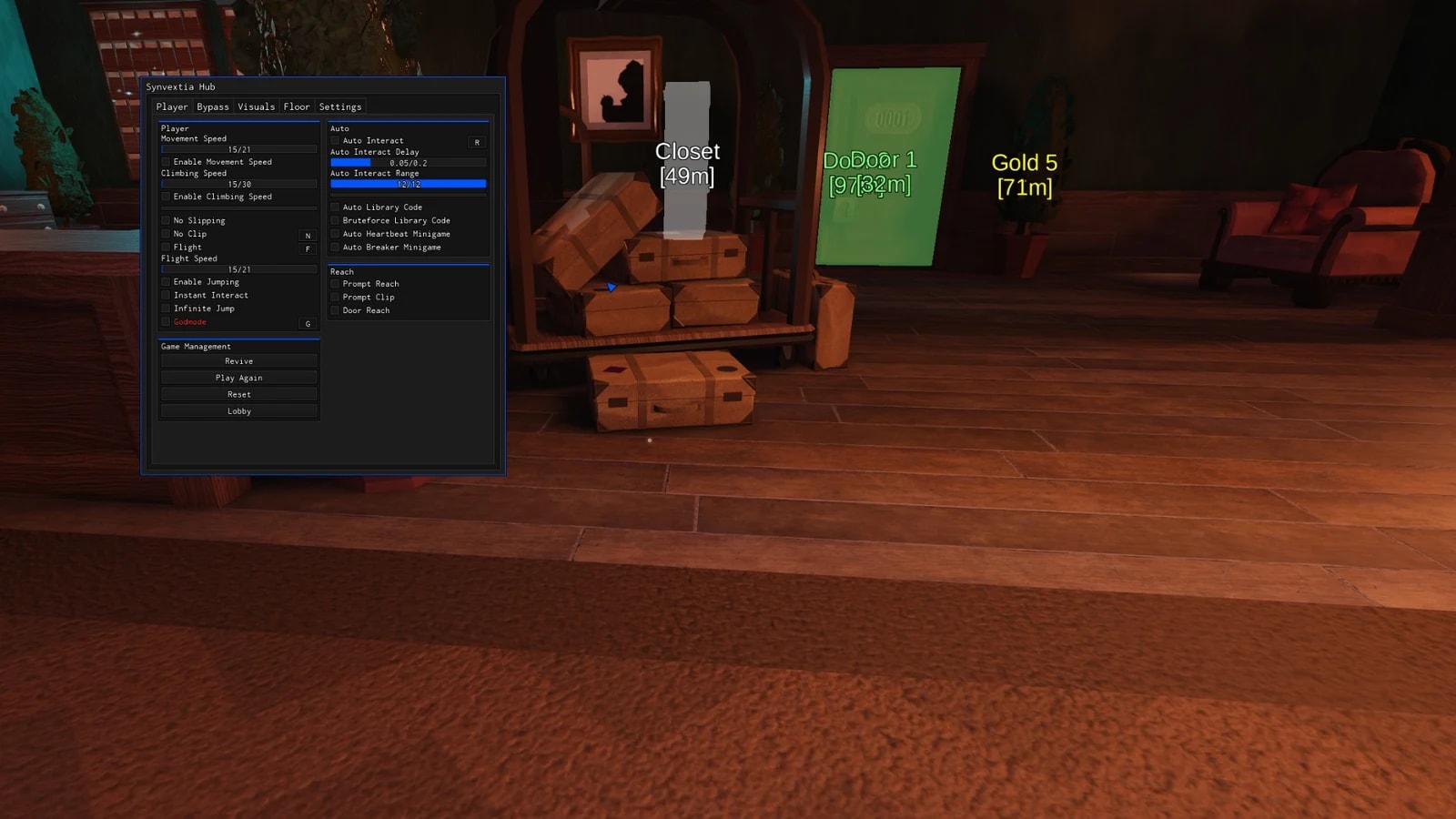 Synvextia Hub doors script esp fly and easy win god mode