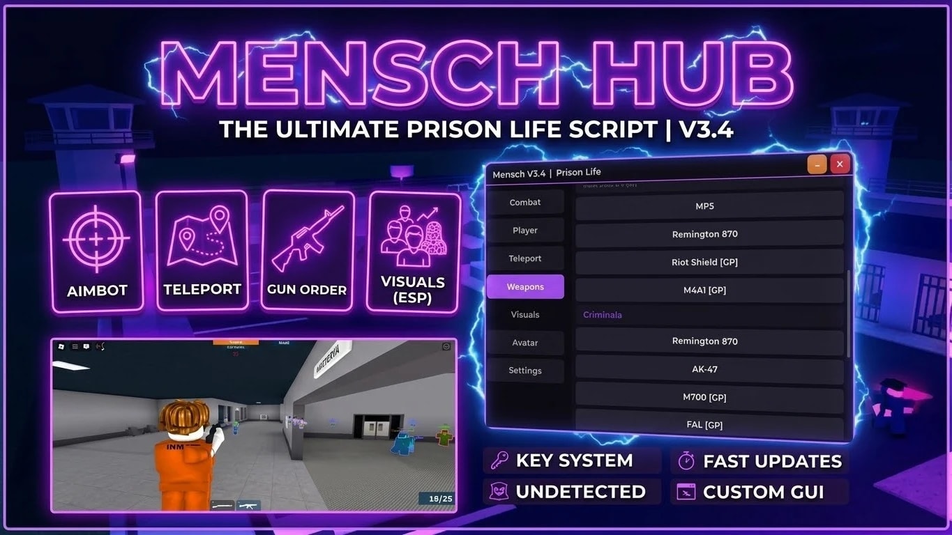 Mensch Hub V3.4 | Prison Life