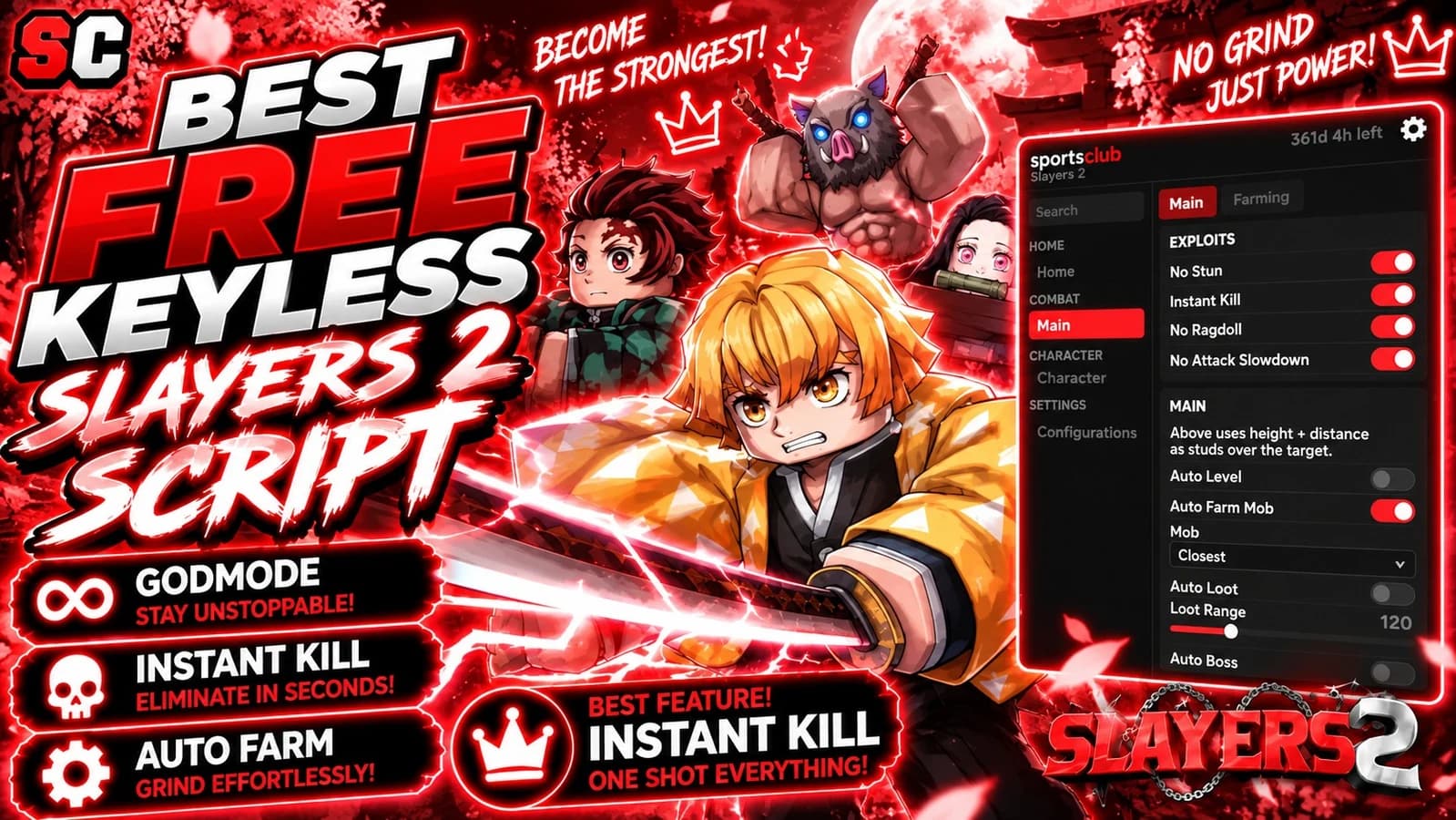 Free Slayers 2 Script | Auto Rollback, InstantKill, Autofarm