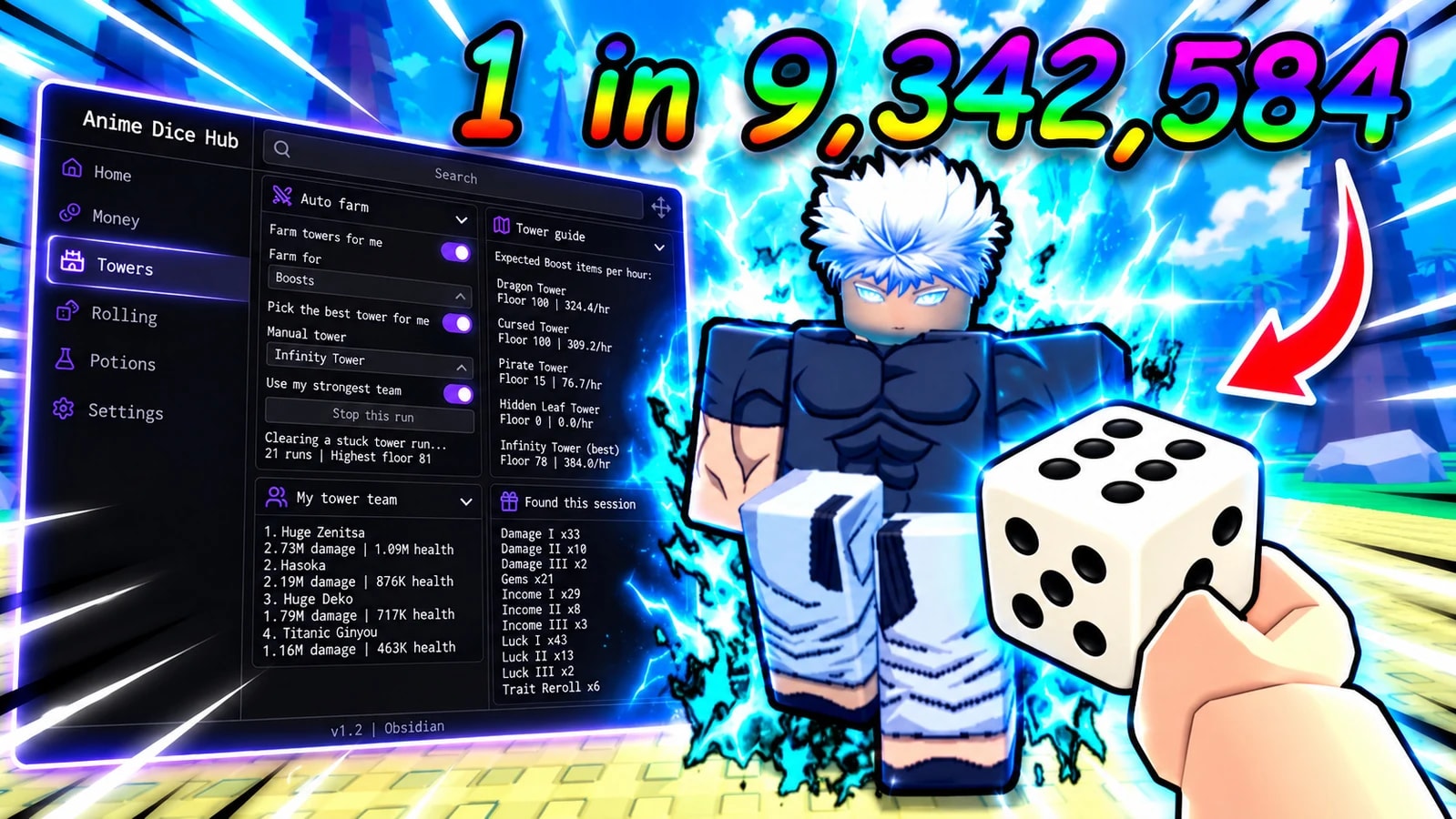 Auto Farm, Dice & Reroll Hub