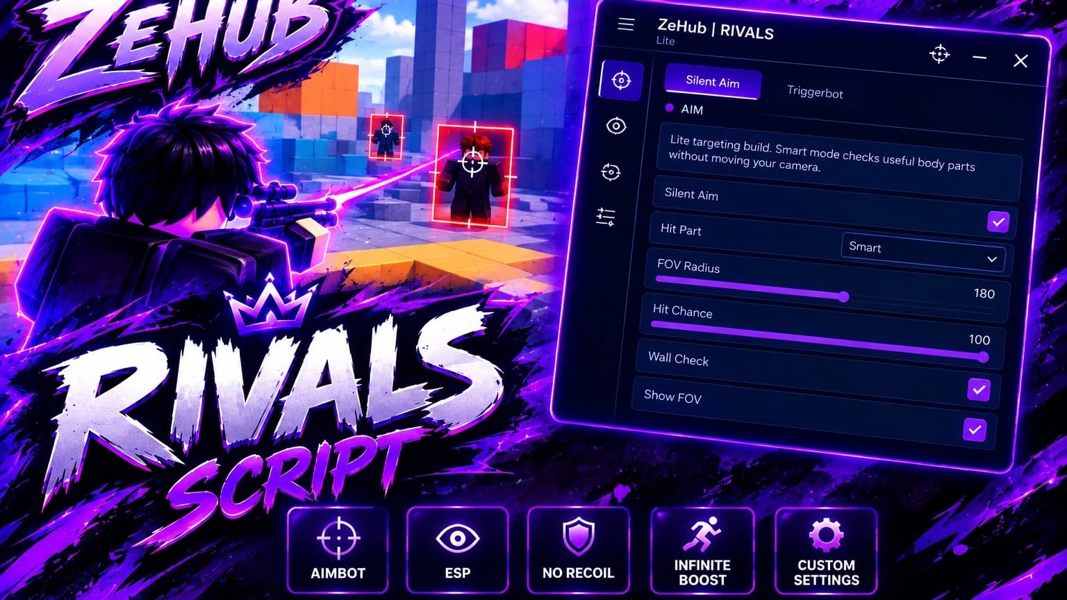 ZeHub | RIVALS 100% WORKING 20+ FEATURES OP SCRIPT