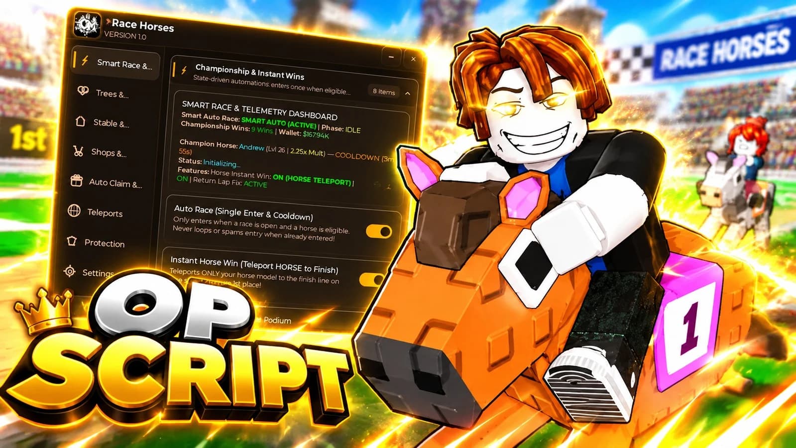 INSTANT AUTO WINS HORSE RACE + AUTO HARVEST + AUTO FEED+MORE