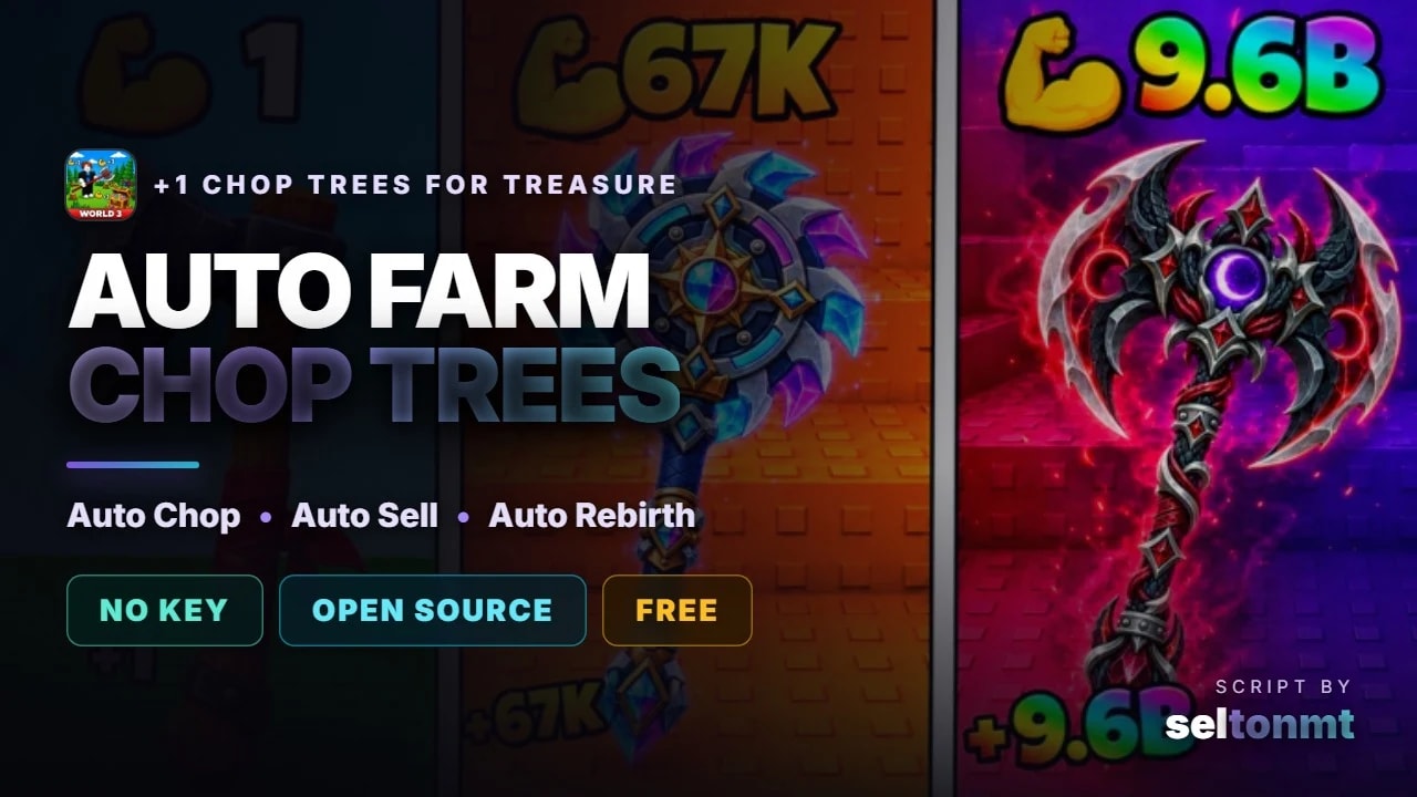 🪓 Auto Chop, Auto Sell, Auto Pets & Rebirth | No Key