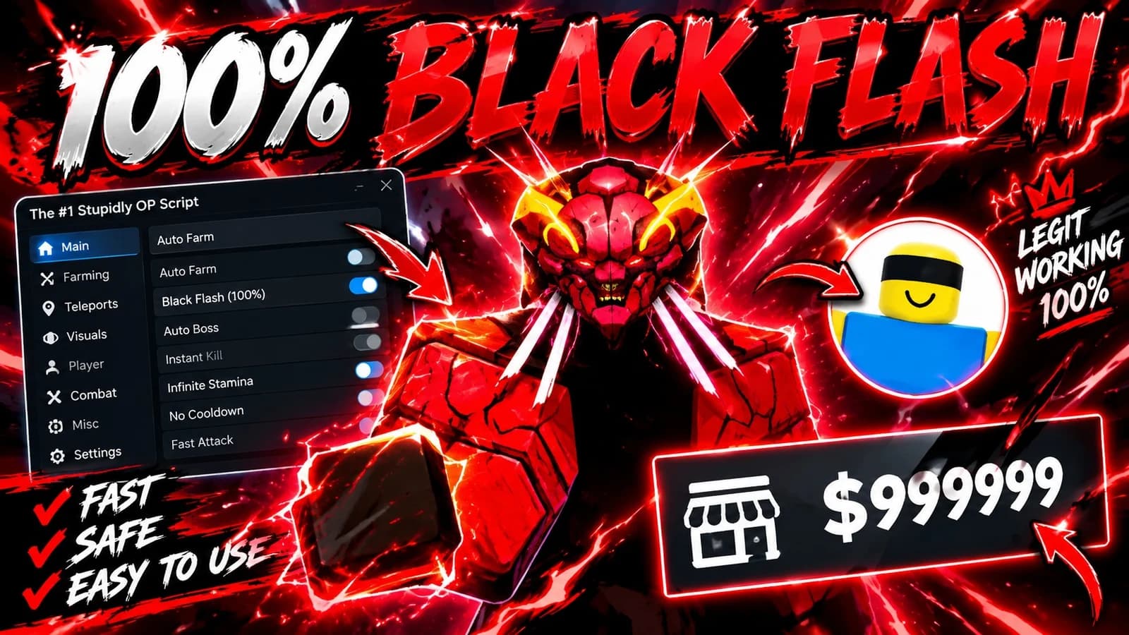 New Best Jujutsu Shenanigans BlackFlash Chain Script