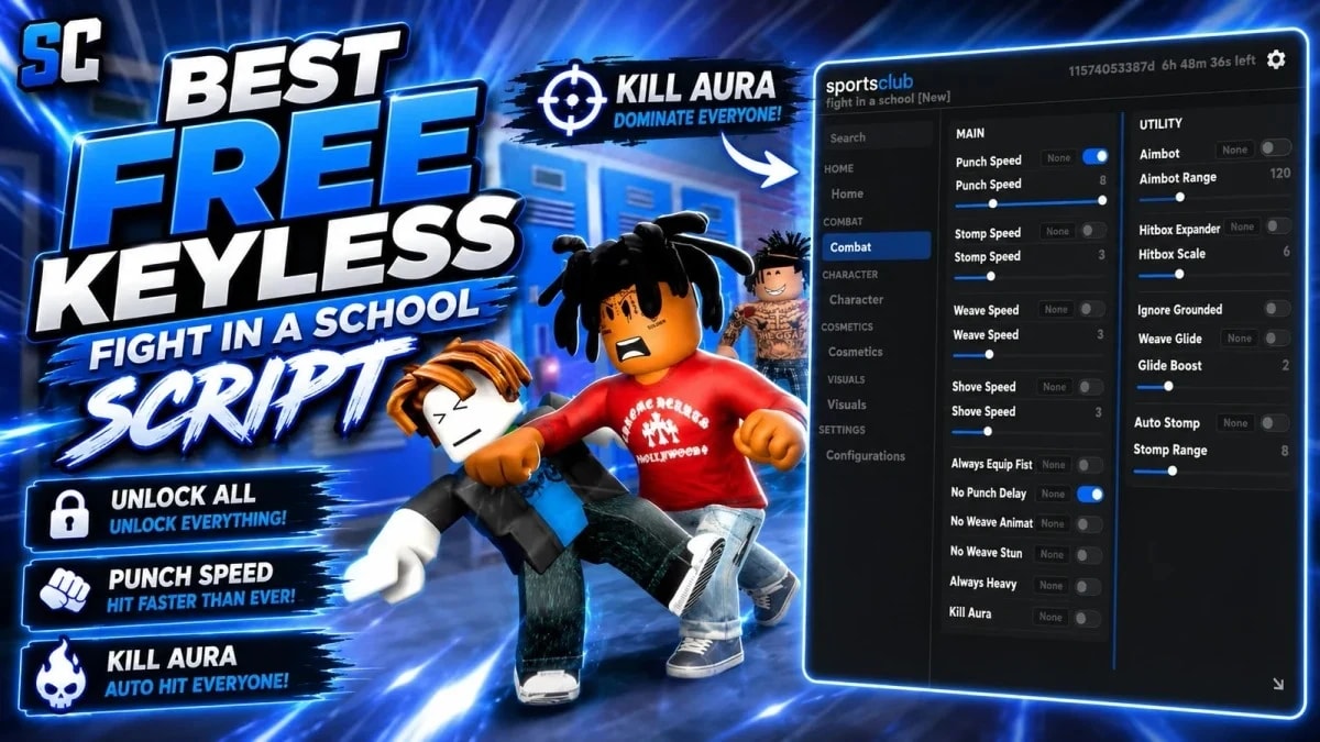 Free Fight In A School Script | Unlock All, Kill Aura, Fling