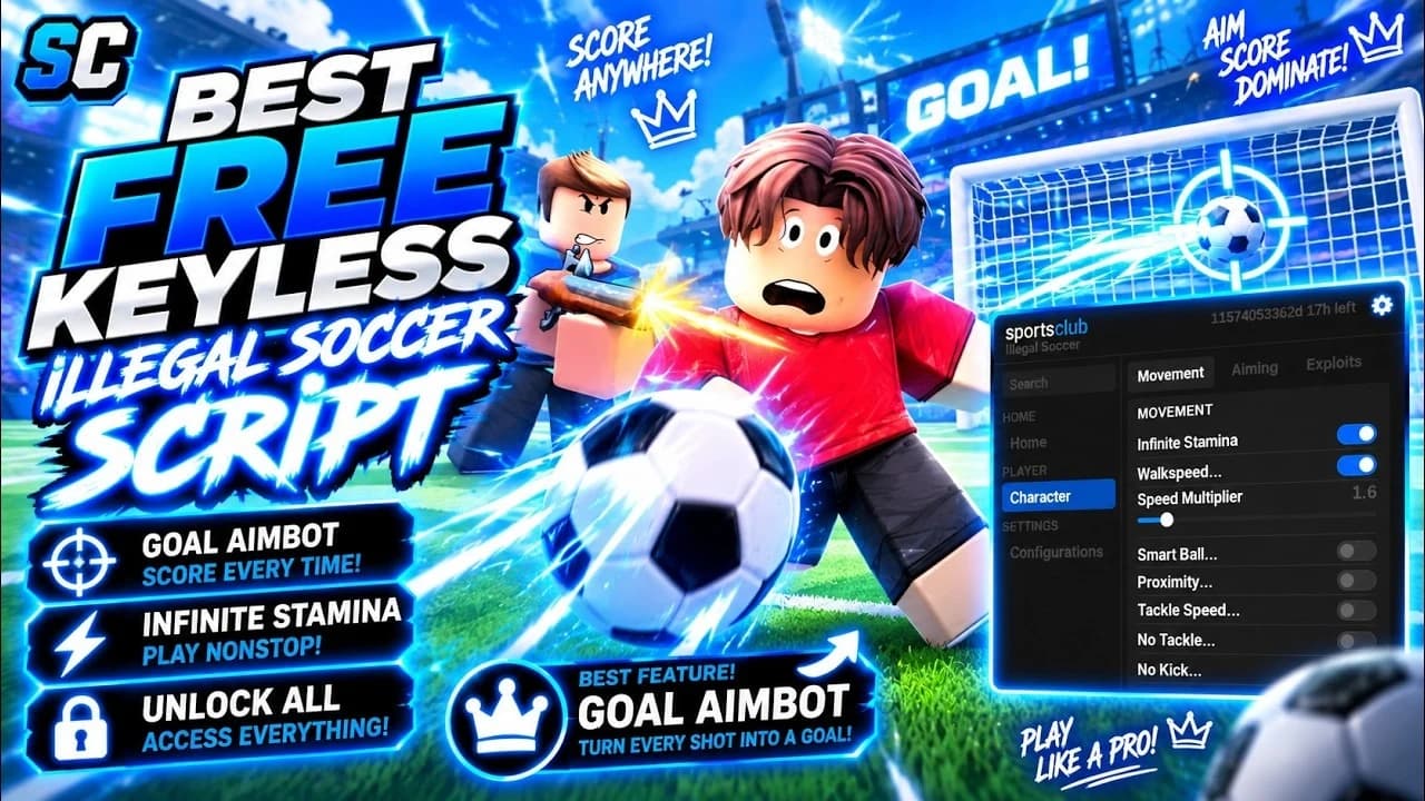 Free Illegal Soccer Script | Goal Aimbot, Unlock All, Speed