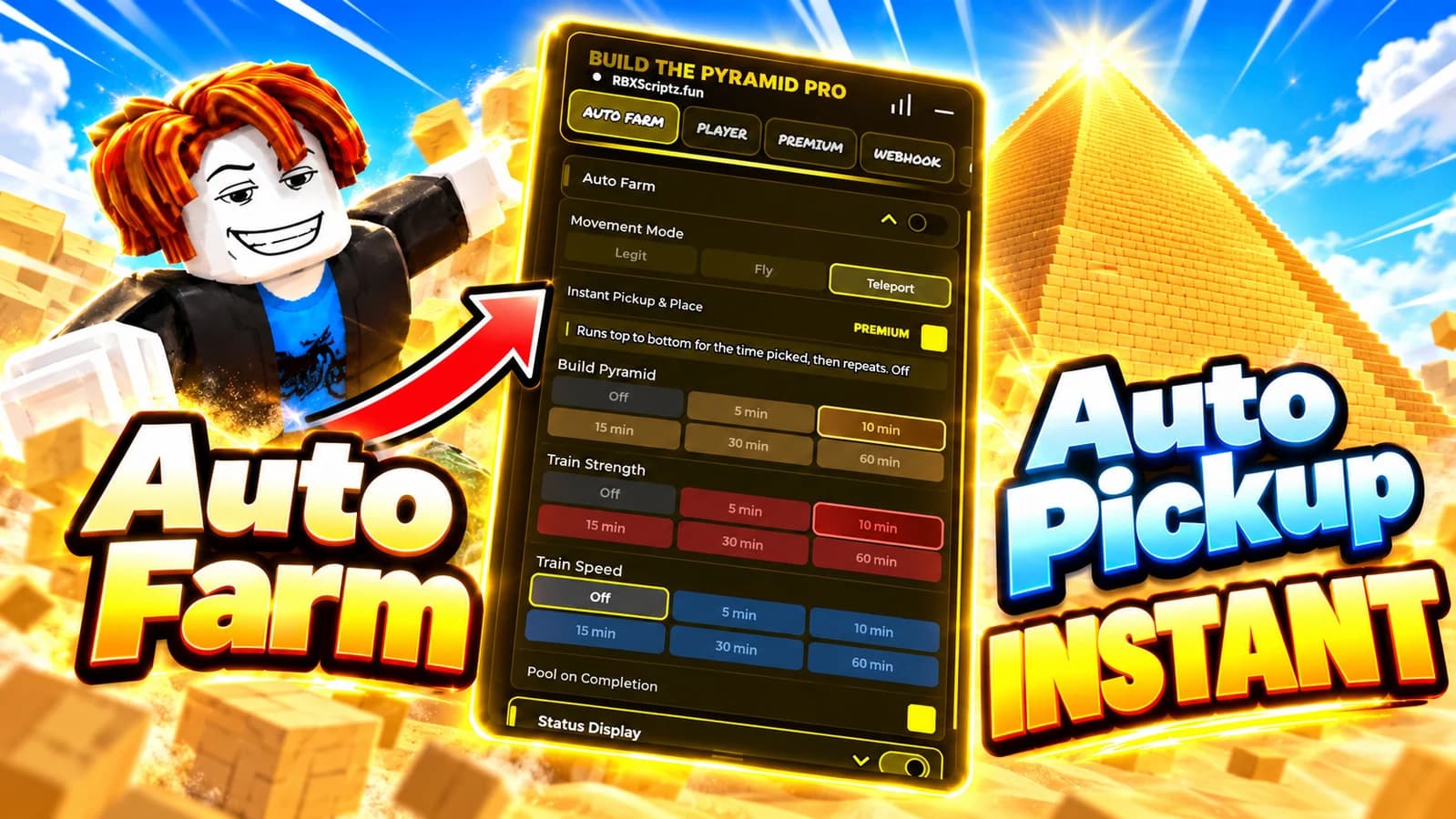 Auto Farm | Auto Pickup | Auto Place | Auto train | Webhook+