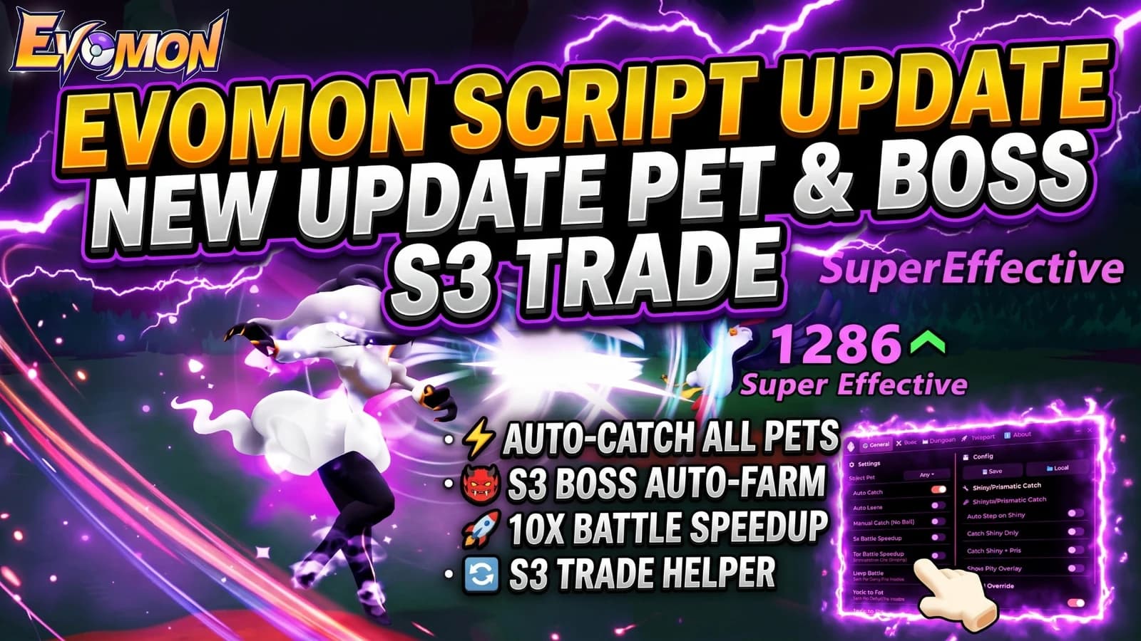 EVOMON SCRIPT UPDATE: NEW UPDATE PET & BOSS S3 TRADE