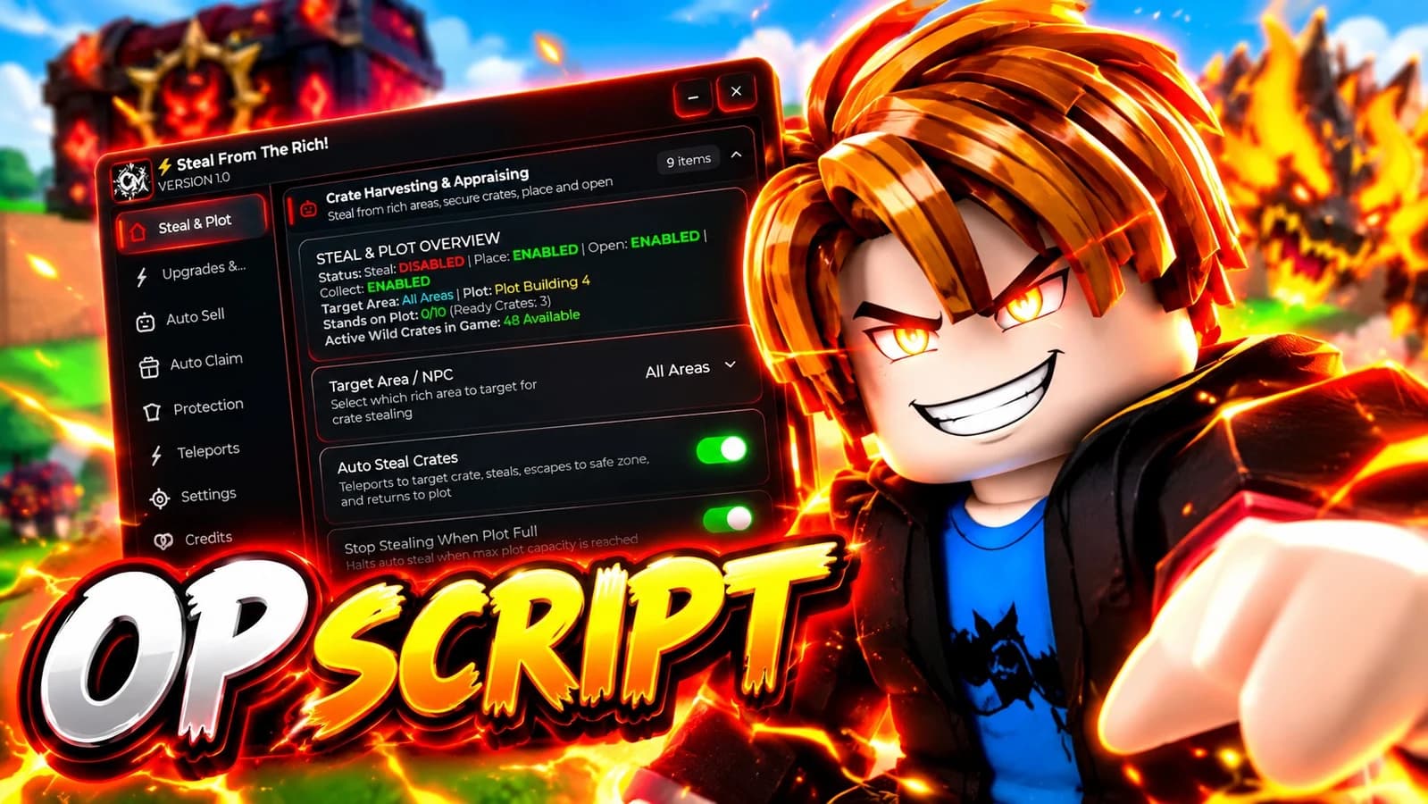 INSTATN STEAL BEST CREATS + AUTO BUY + AUO UPGRADE + MORE