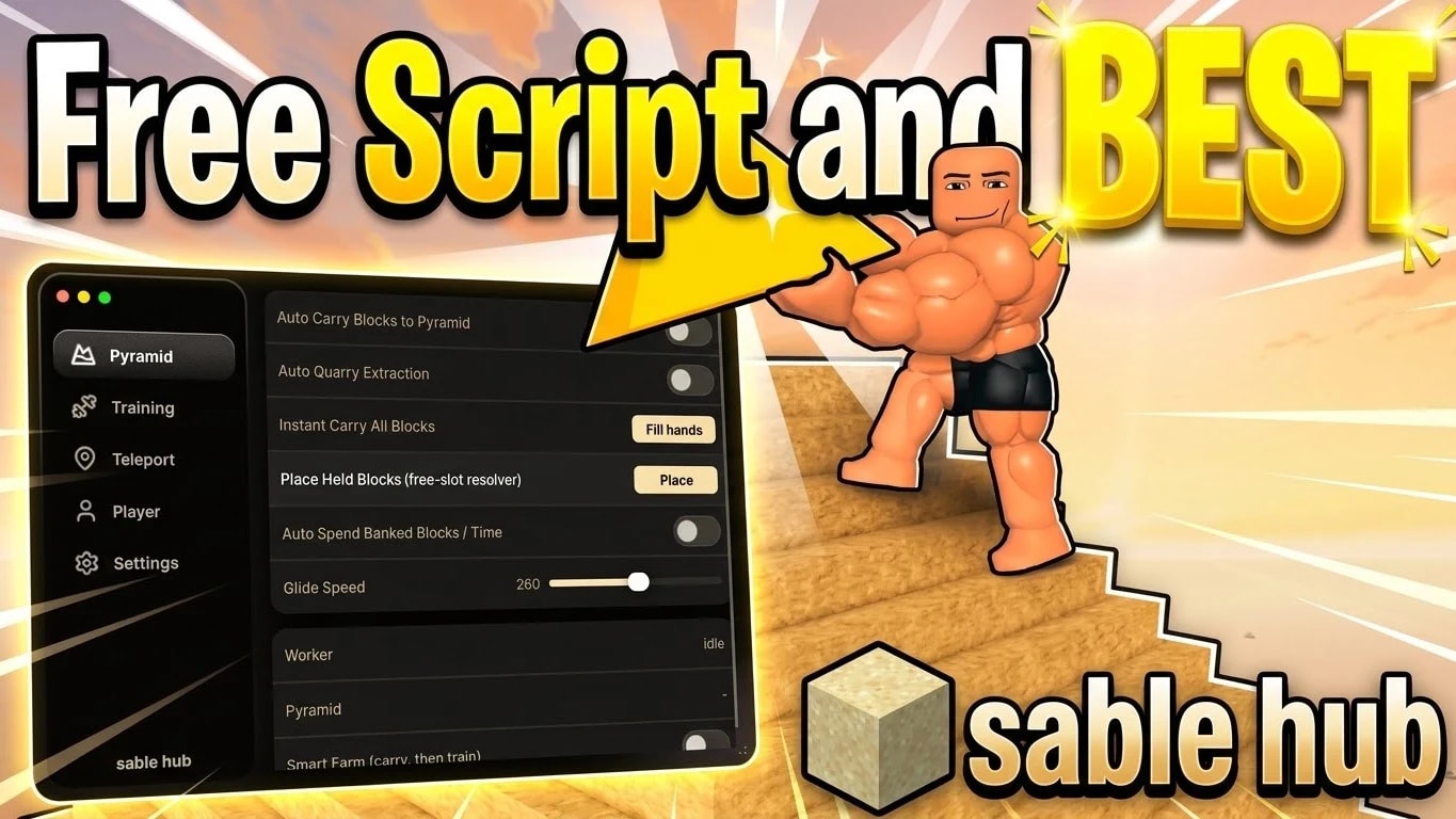 sable hub | Auto Carry Blocks to Pyramid, Auto Quarry Extrac