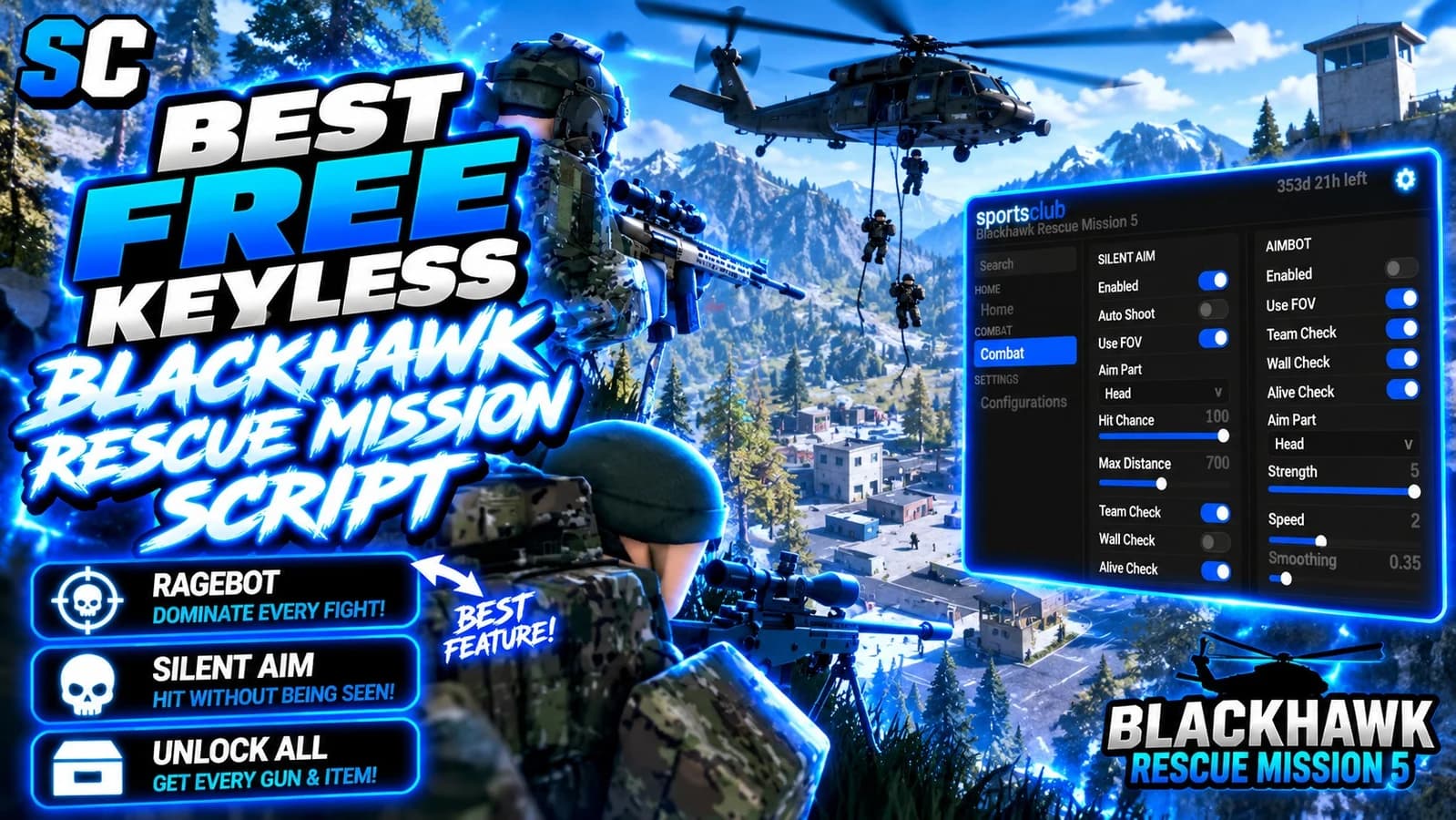 Free Blackhawk Rescue Mission 5 Script | Silent Aim, Ragebot