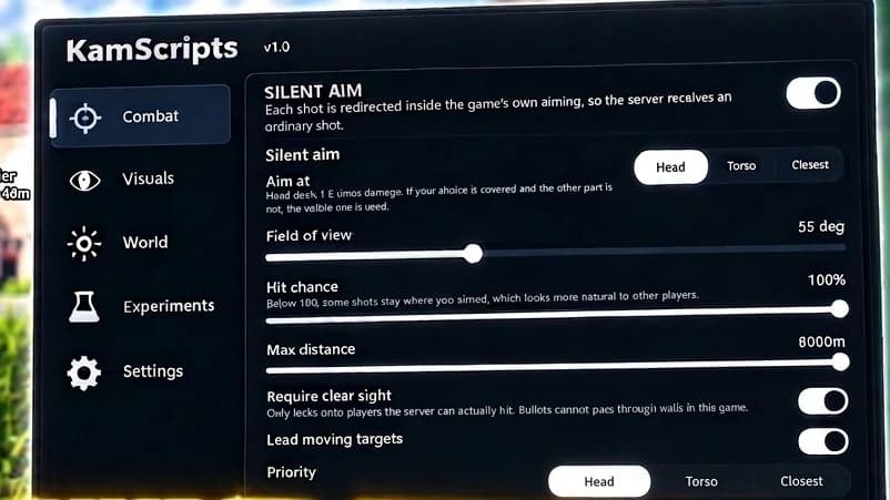 silent aim, gun mods, instant kill, esp & more