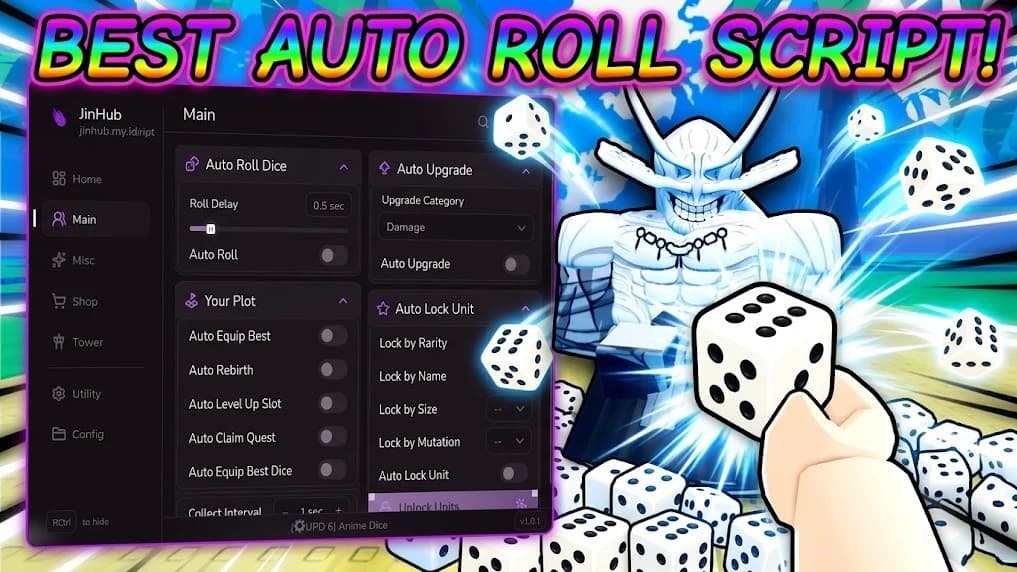 New OP Script Anime Dice! Full Feature