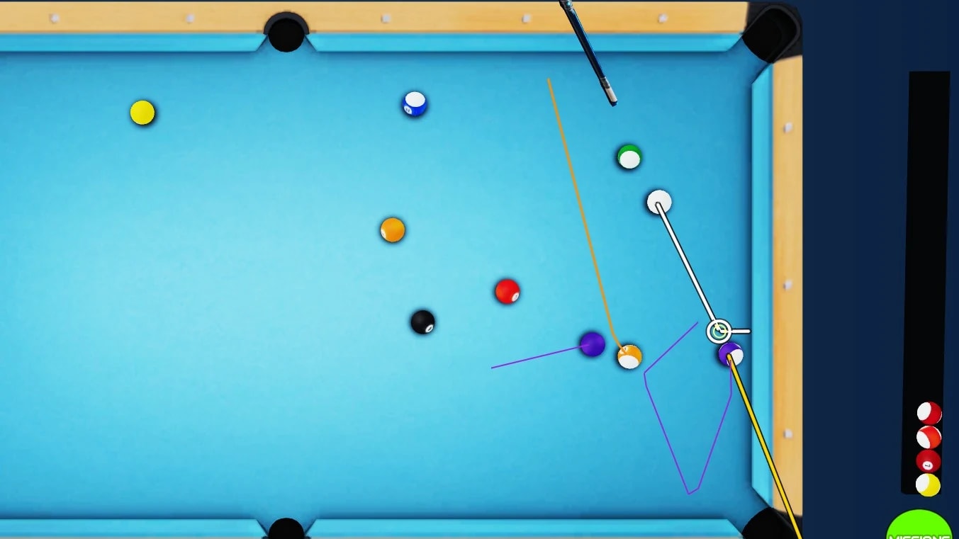 8ball-x impact predictor 🎱 (extended aim + ball path beams)