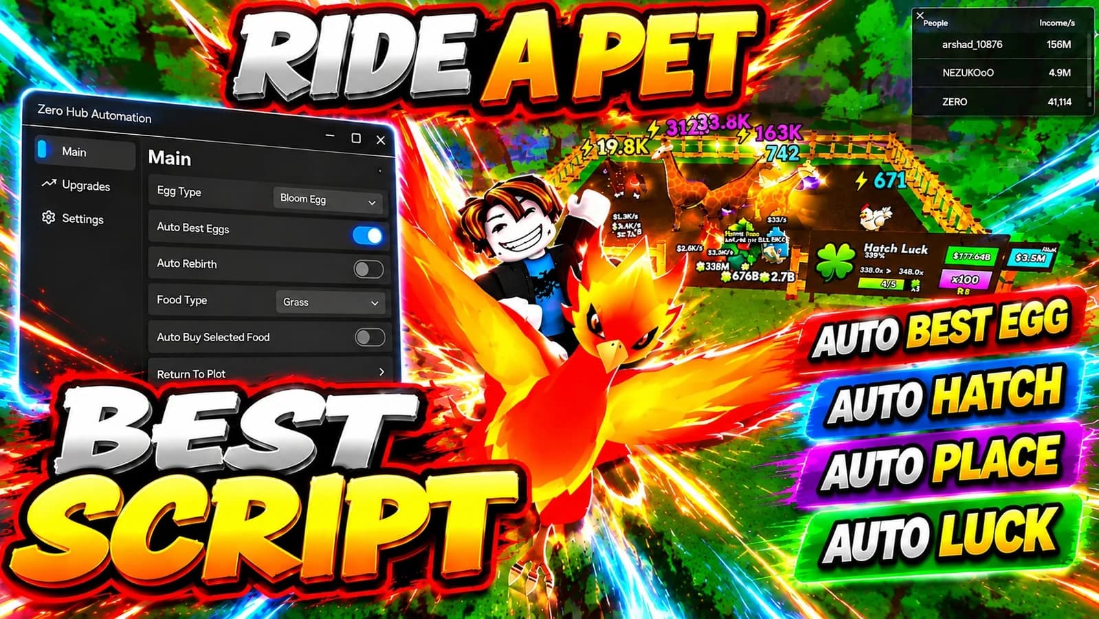 Zero Hub | Ride a pet | Auto best egg collector and more