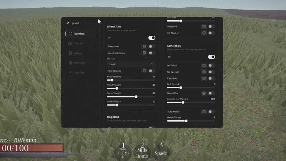 Pivot Hub | Silent Aim, Ragebot, Fast Bolt & ESP