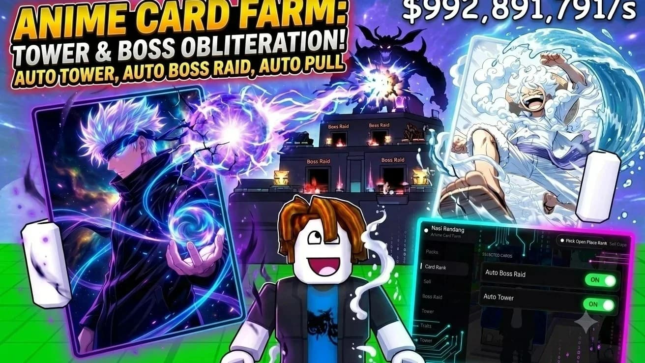 ANIME CARD FARM : AUTO BUY CARD, AUTO TOWER, AUTO BOSS