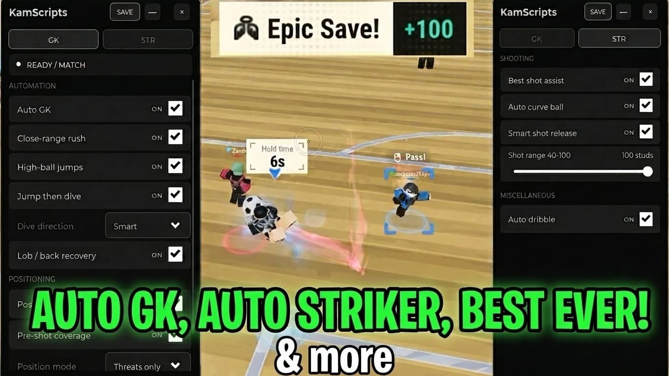 Auto GK, Auto Score, Auto Curve, Perfect Shot & More