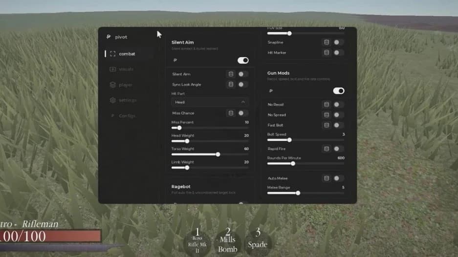 Pivot Hub | Silent Aim, Ragebot, Fast Bolt & ESP