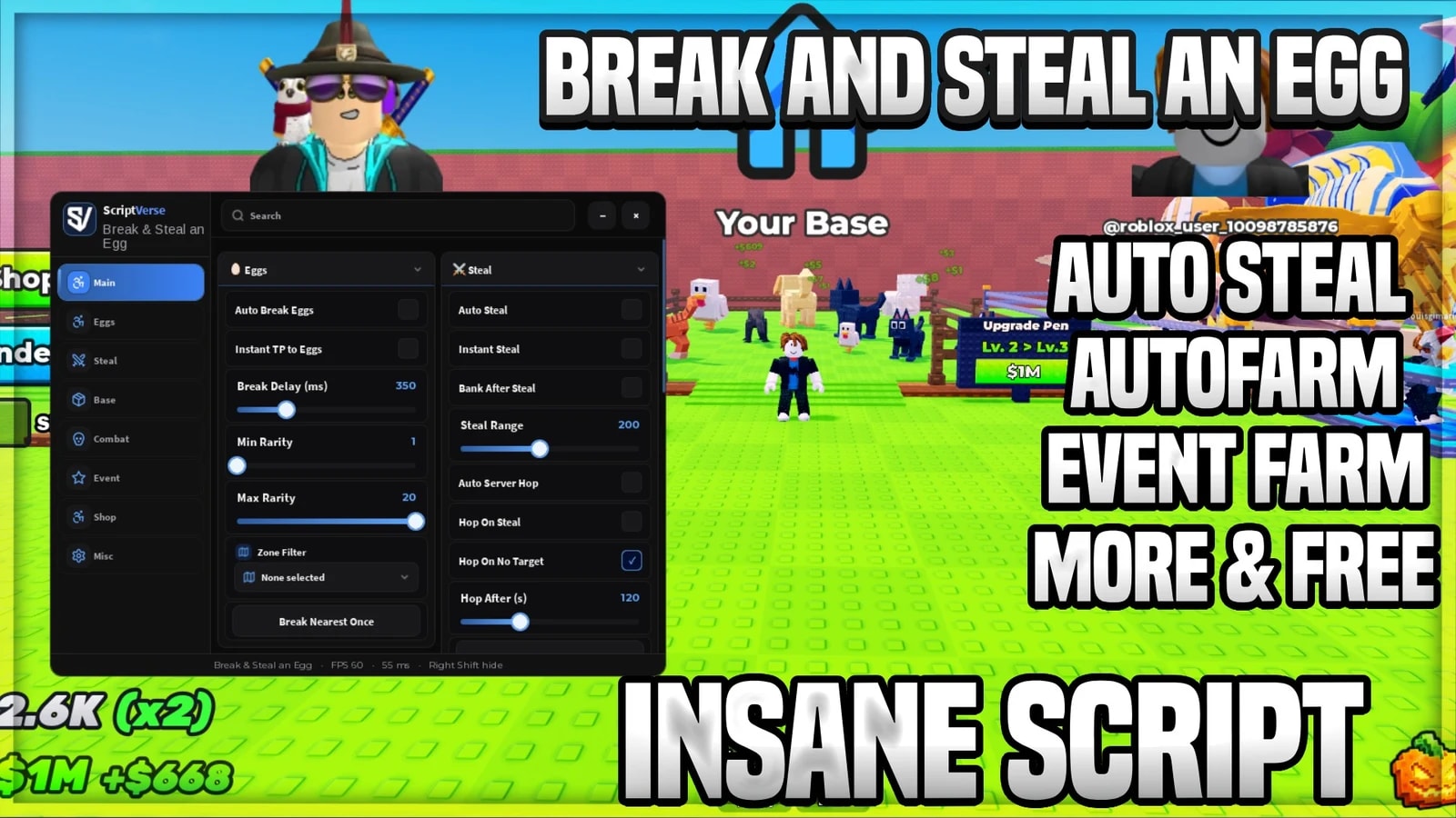 AUTO BREAK / AUTO STEAL / KILL AURA / INSTANT STEAL / SERVER