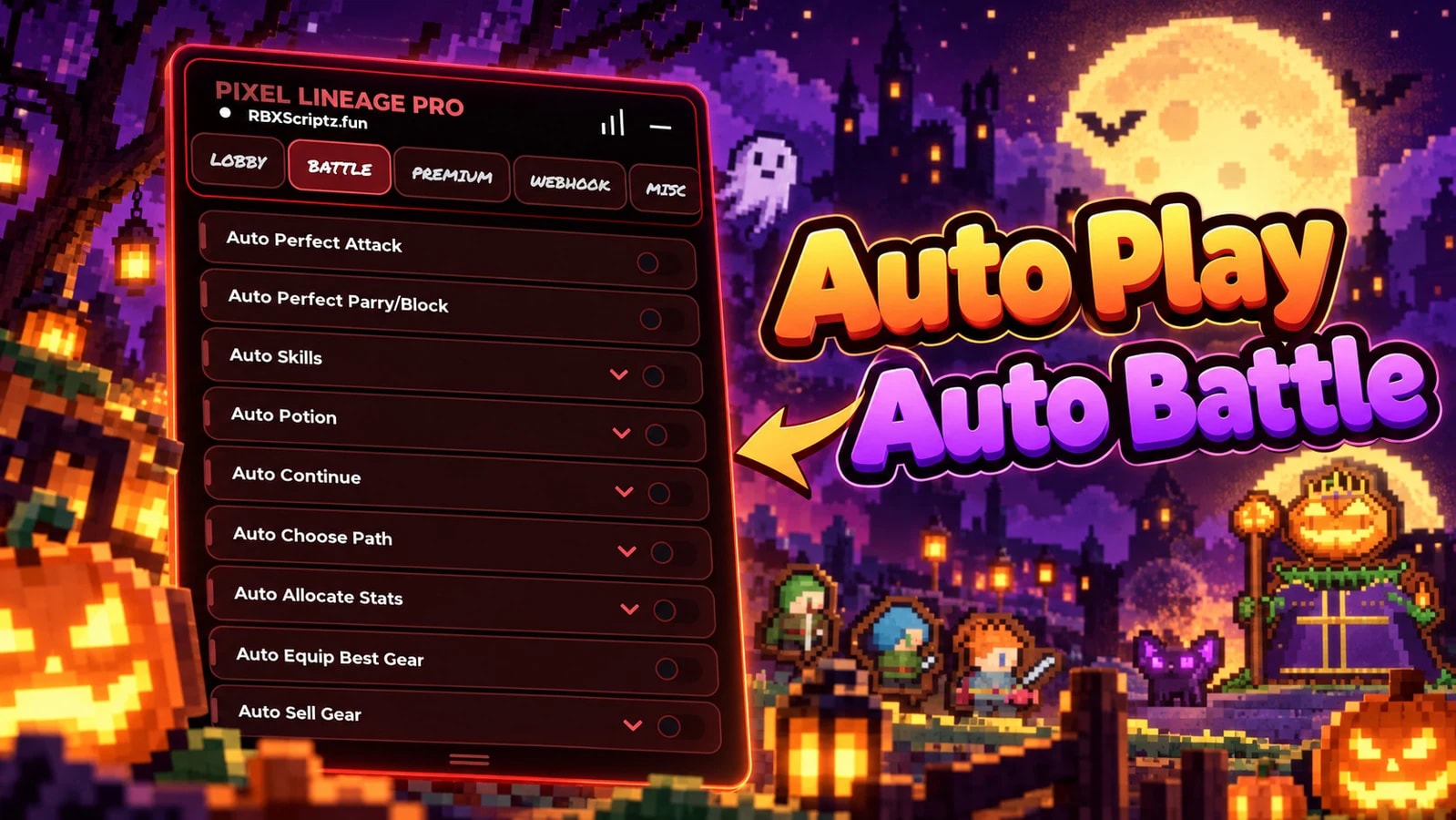 Auto Battle | Perfect Dodge/Block | Webhooks and more +++