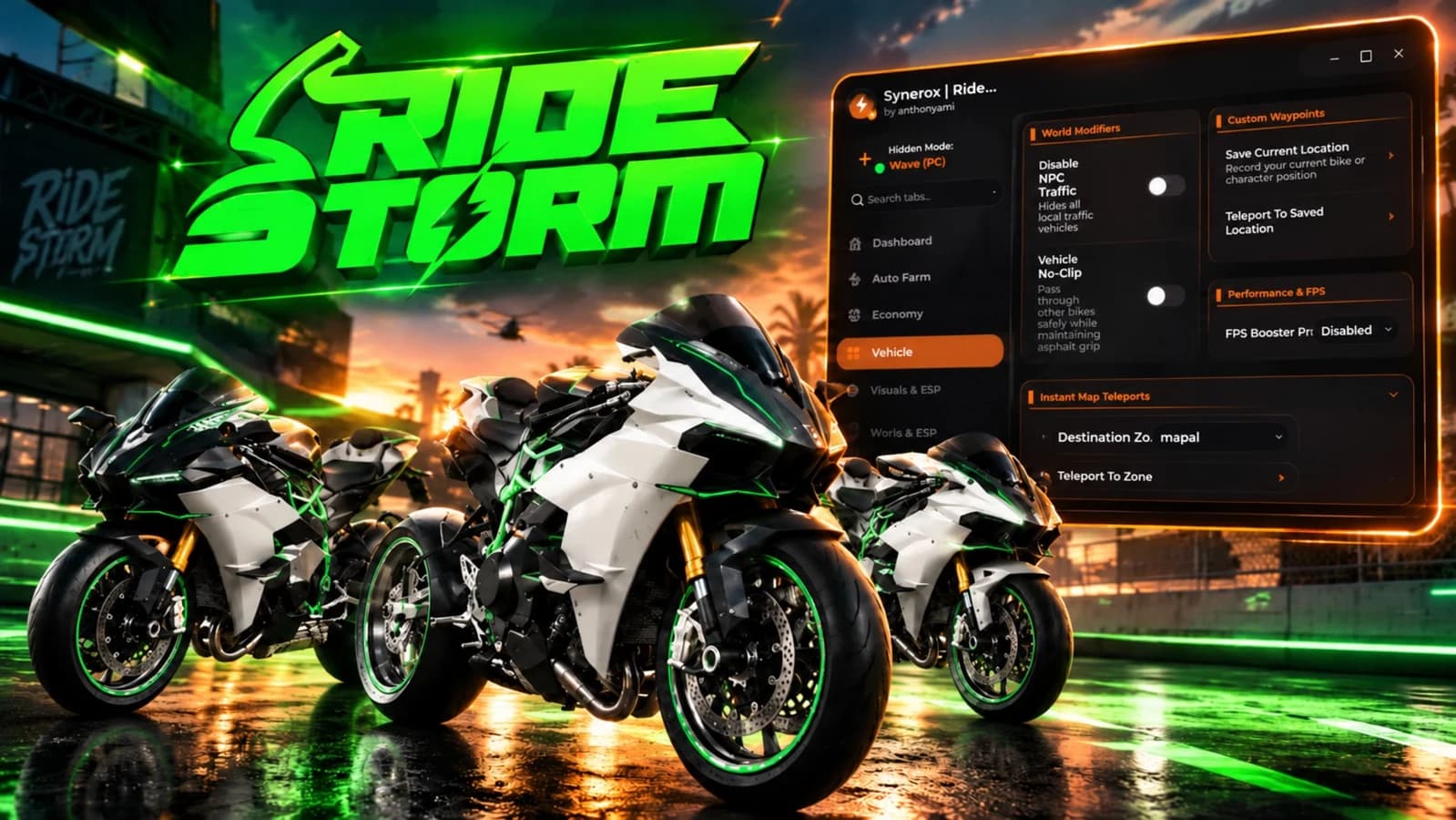 Ride Storm " Auto Farm - Infinity money "