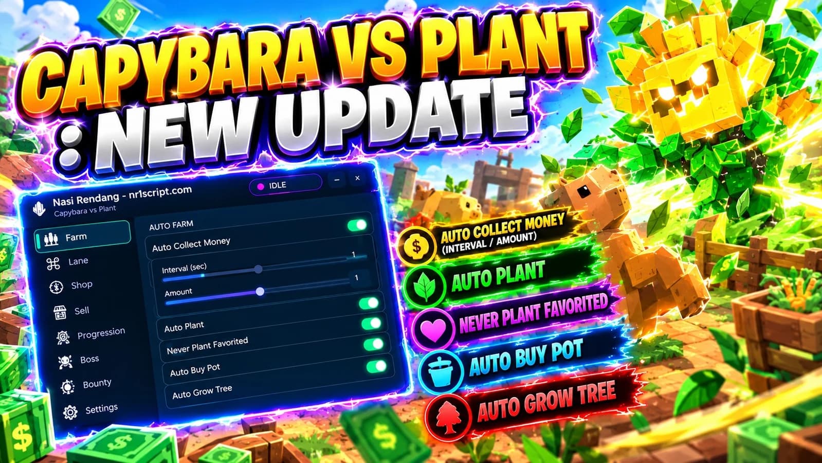 CAPYBARA VS PLANT : THE BEST FARMING SCRIPT!