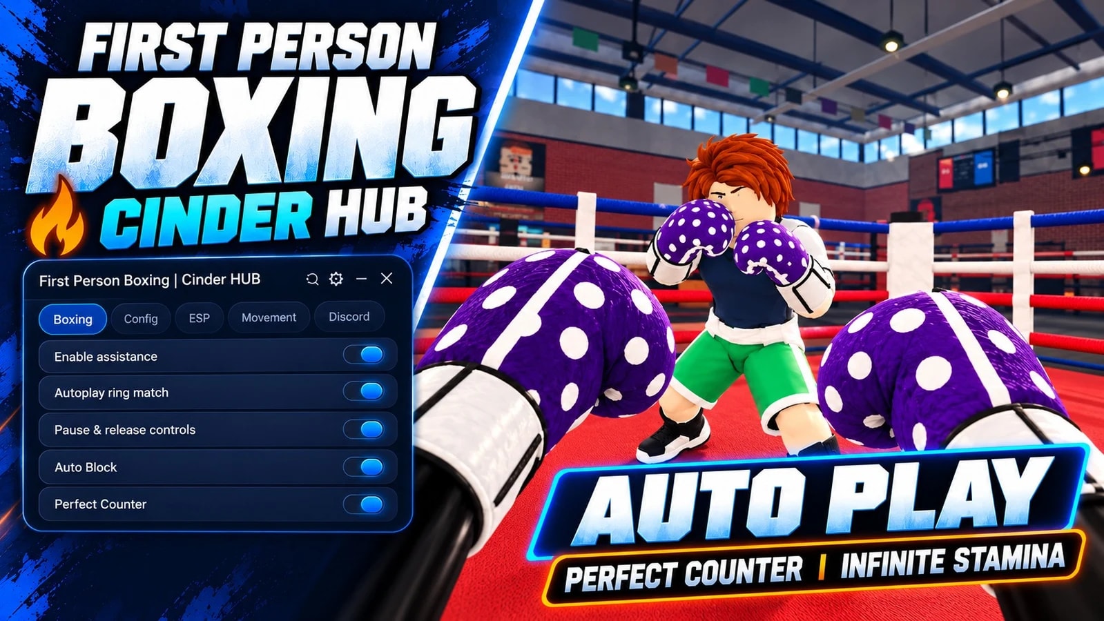 FIRST PERSON BOXING SCRIPT! | IMPROVED | WIN IMPOSSIBLE CPU!