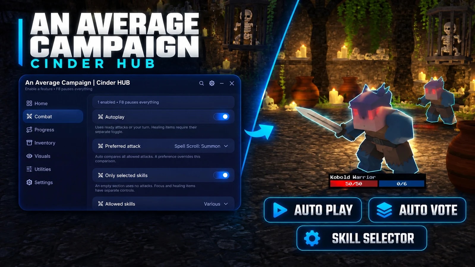 AN AVERAGE CAMPAIGN SCRIPT | AUTO COMBAT | AUTO VOTE | +MORE