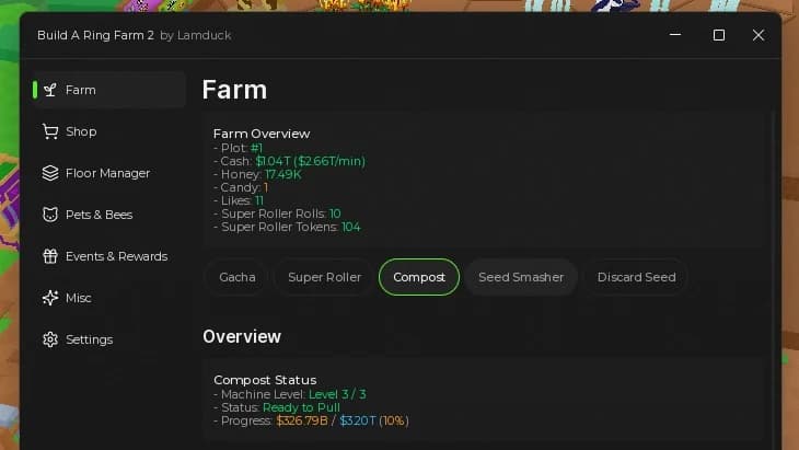 Auto Farm, Shop, Plant, Pet, Event....