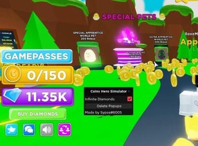 Preview of Coins Hero Simulator Infinite Diamonds & XP Script