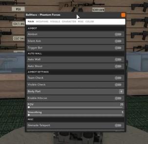 Preview of Phantom Forces GUI (Ballhaxx)