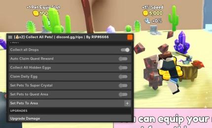 Preview of Collect All Pets GUI | Collect All Drops, Set Pets to Super Crystal & MORE!