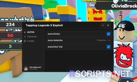 Preview of Tapping Legends X Script | Auto Click, Auto Rebirth