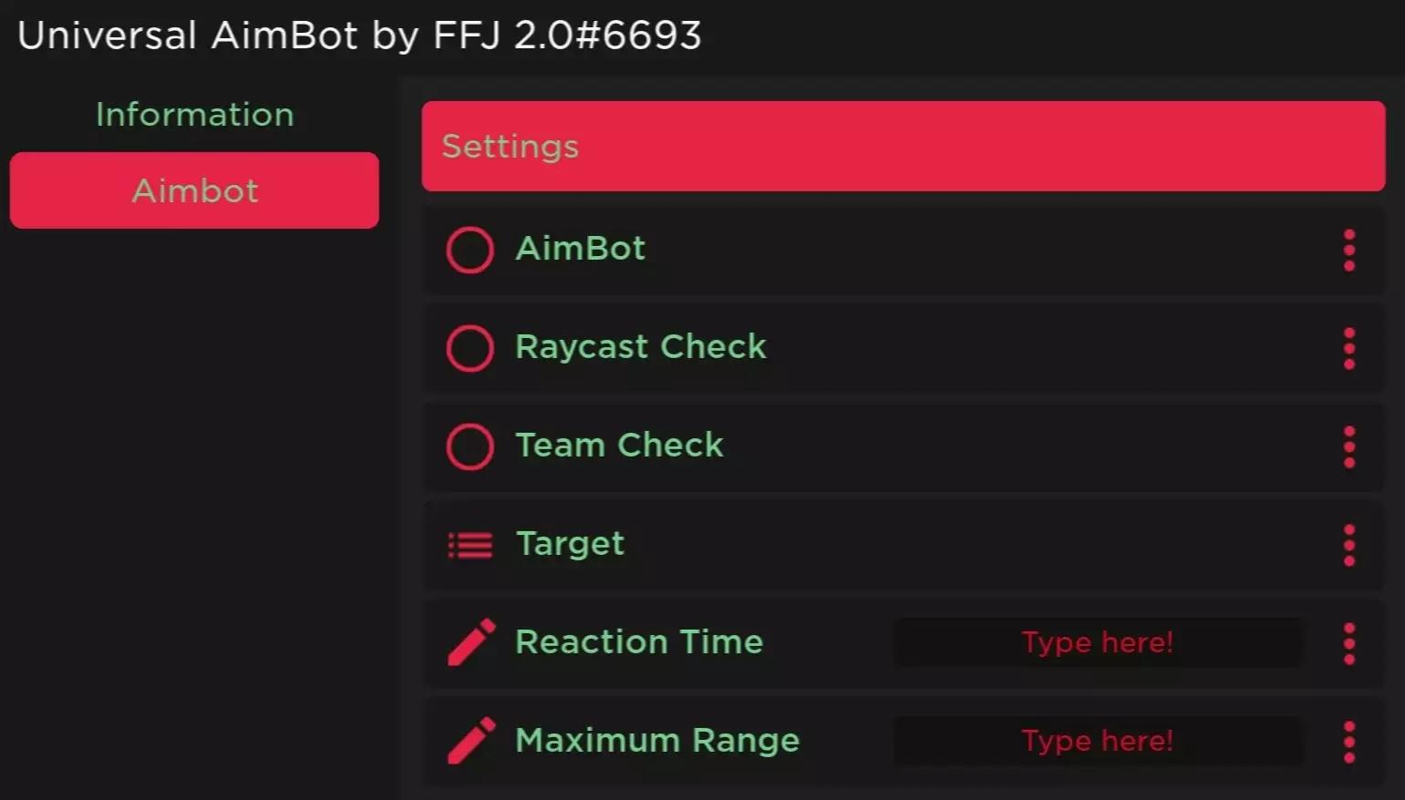 Preview of Universal Aimbot UI Script