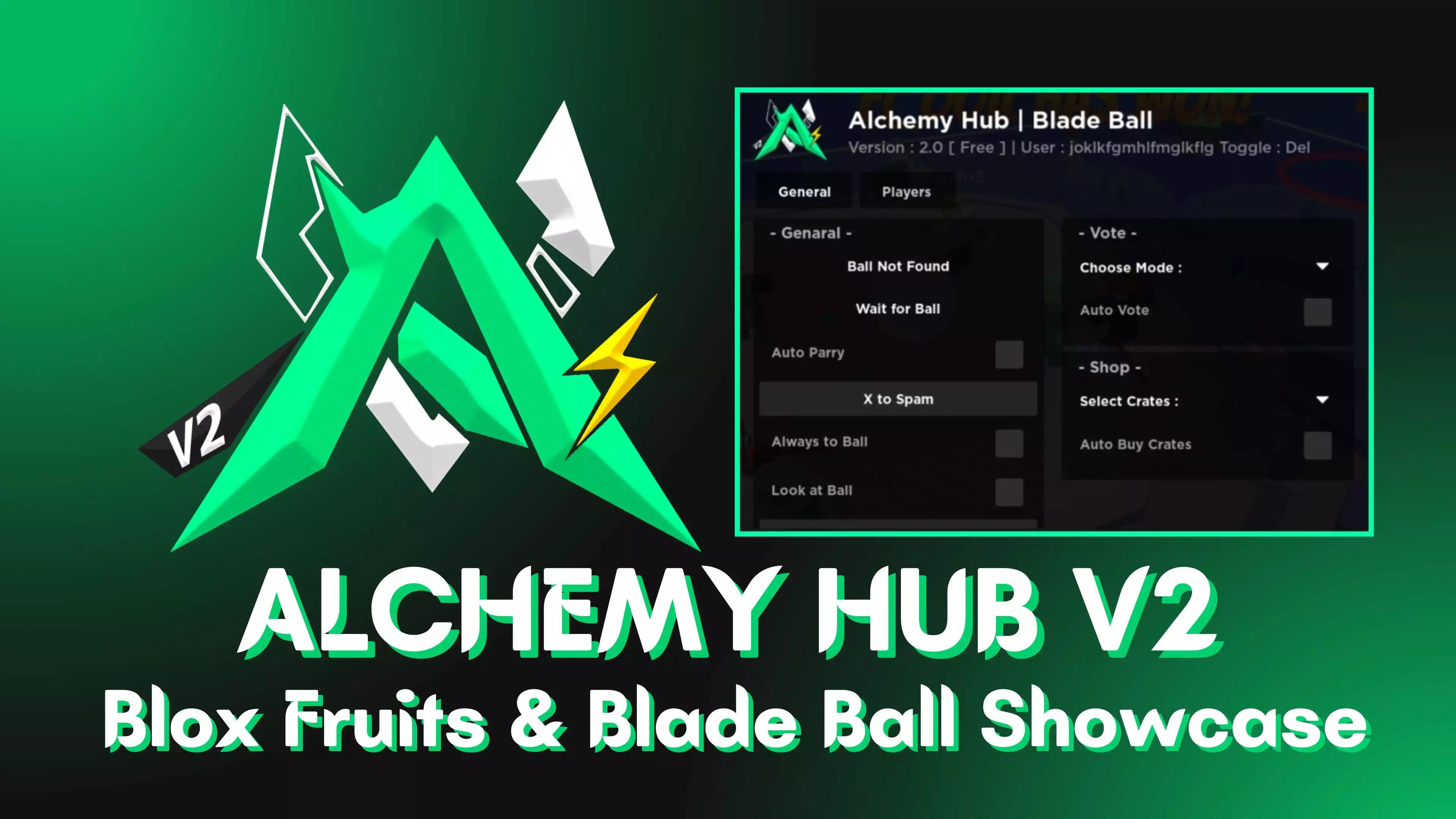 Preview of Alchemy Hub V2 - Blox Fruits & Blade Ball