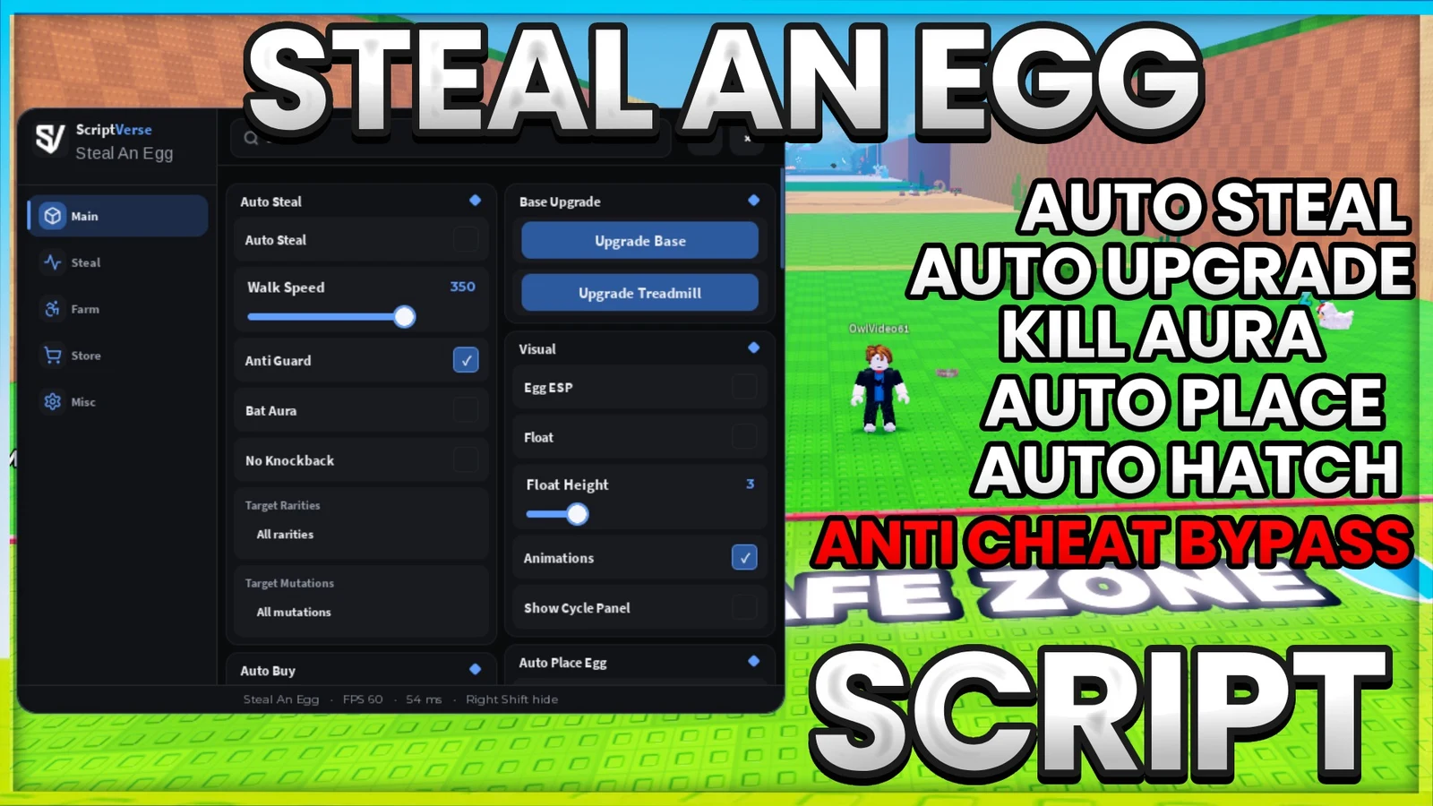 STEAL AN EGG - ANTI CHEAT BYPASS / CAN'T GET CAUGHT / MORE